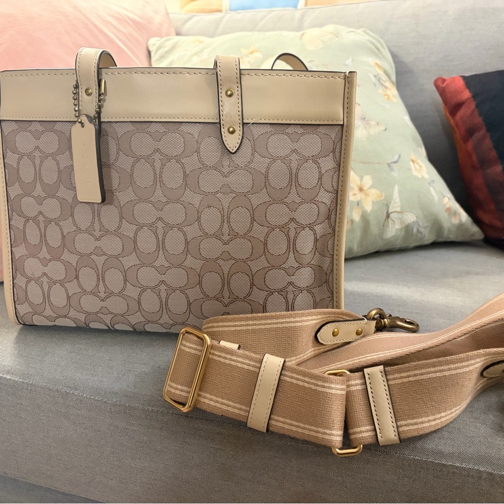 Coach Monogram Tote Bag with Strap